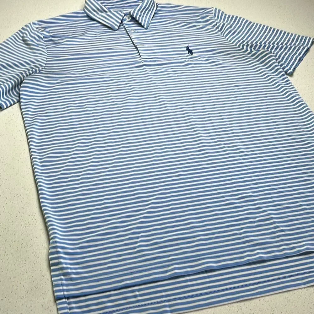 Polo by Ralph Lauren Striped Performance Polo Shirt Mens Medium